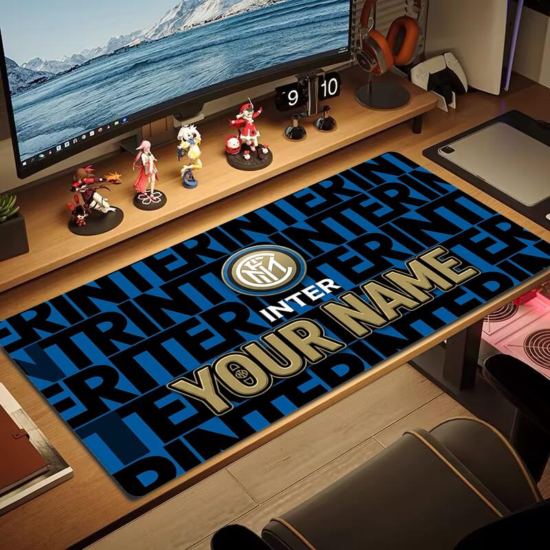 Benutzerdefinierter Name Inter Mailand Mauspads Großes Gaming-Tischkissen Rutschfestes Laptop-Tablet Großes Mauspads XXL Matte Mini-PC-Spielmatte Mit Verriegeltem Rand_XIA