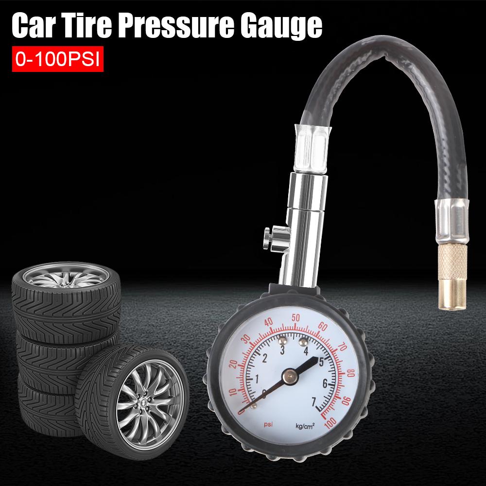 Tyre Air Tester Universal for Auto Motorcycle Monitoring System Long Tube Meter Car Tire Pressure Gauge High Precision 0-100PSI Auto Accessories