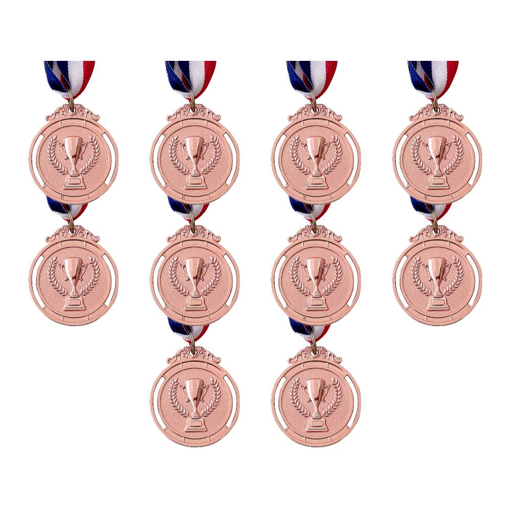 50-1PCS 2 Inches Gold Silver Bronze Award Medal with Neck Ribbon Gold Silver Bronze Prize Round for Competitions Party