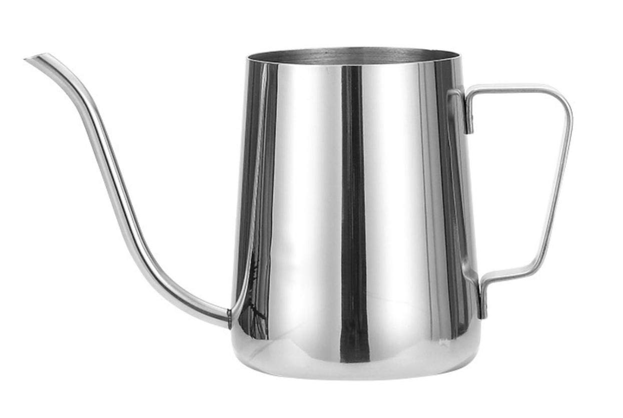 

FAROL Coffee Pot Drip Pot Stainless Steel Silver Narrow Mouth Pot Gooseneck Commercial Use (Silver, 350ml)