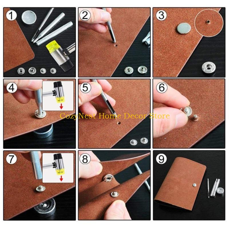 92MF 100/120 szt. Zestawy Dziurek 12,5 mm 4 Kolory Zestaw Oczk do Dziurek z Narzędziem do Montażu Zestawy Dziurkaczy do Skórzanego Paska Ubrań