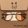 1 Pcs Pochromic Glasses - Slimming Round Frame Anti-Blue Light Full-Rim Design for Men & Women - Ideal for Daily Fashion