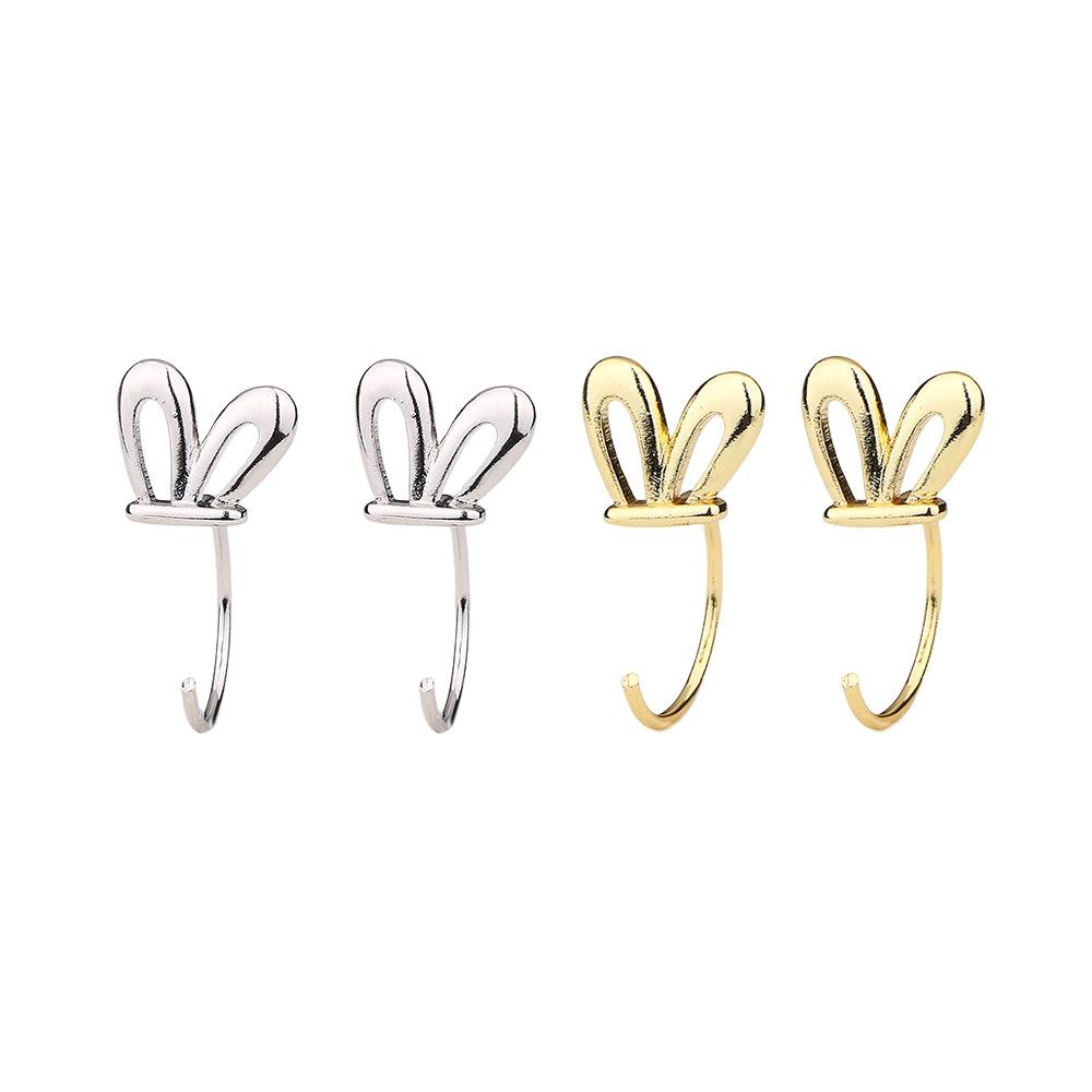 Cute Rabbit Ear Stud Earrings Female Playful Design Sleeping Free Earrings Hollow Rabbit Ear Hook
