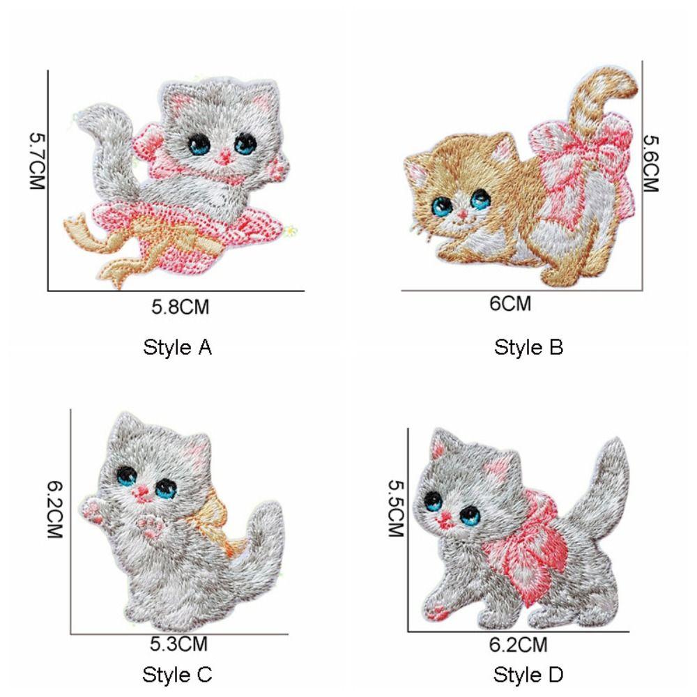 DIY Clothing Patch Clothes Stickers Clothes Appliques Cartoon Cat Embroidered Patch  Sewing