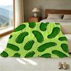 Cartoon Cucumber Fleece Blanket - High-Density Plush, Soft & Warm Cozy Throw for Home, Christmas & Halloween