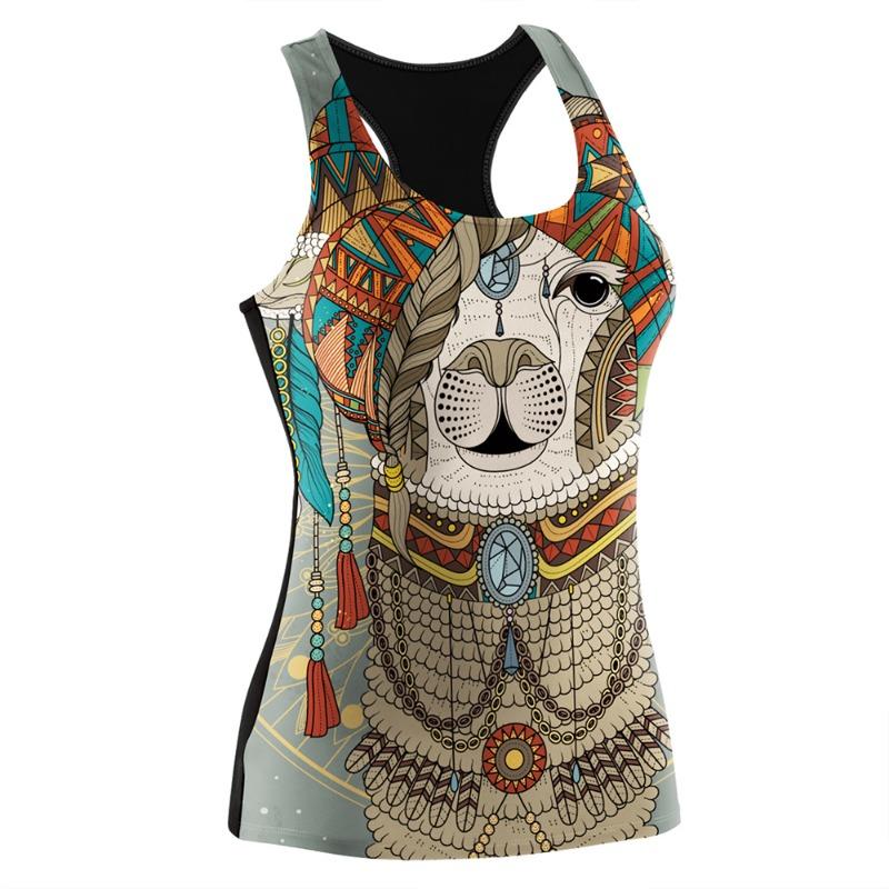 Halloween animal print hollow vest, digital print I-shaped vest, sports women's top