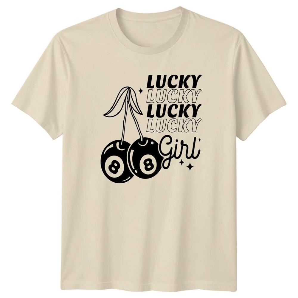 Lucky Lucky Lucky Lucky Girl Unisexs TShirt Retro Aesthetic Novelty
