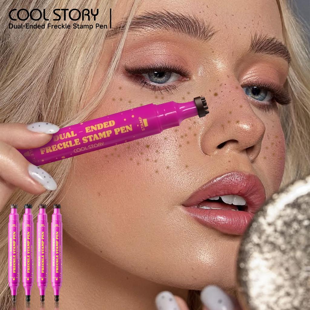Długopis do piegów 3N1 Główka tykwy Podwójna główka Stempel Plamka Naturalna Symulacja Wodoodporny Pot Makijaż twarzy