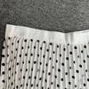 Multicolor Korean Style Chiffon High Waist Pleated Polka Dot Midi Skirt