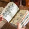Retro Tearable Journal: Past Events Decoration, Collage Base, Lightweight DIY Notebook with Message Sticky Notes