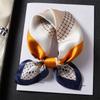 Korean Color Matching Silk Scarf Small Square Scarf Women's Spring and Autumn Summer Thin Silk Mulberry Silk Fashion Temperament Decorative Scarf