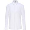 Camisa de vestir clásica con puños franceses para hombre, camisa de vestir lisa con tapeta frontal, camisas blancas formales de negocios de manga larga para trabajo de oficina
