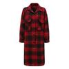 Extra Long Plaid Coat with Drop Sleeves and Pockets Ladies Casual Shirt Jacket