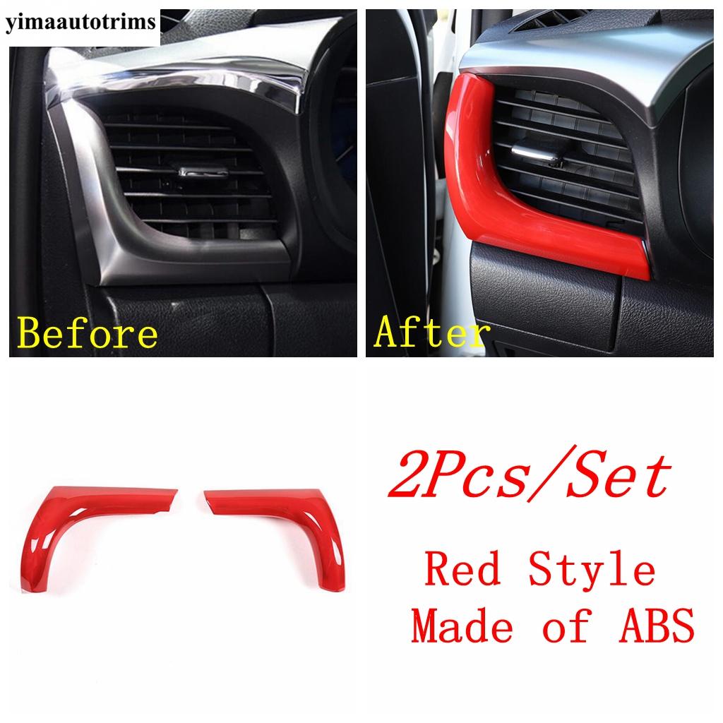 

Red Window Lift / Shift Gear Panel / Storage Box Frame / Water Cup Holder Cover Trim Accessories For Toyota Hilux 2015 - Side AC Air Strip