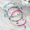 Bohemian Style Three-Layer Beaded Anklet, Vacation Ankle Chain with Turtle, Starfish and Conch Marine Elements