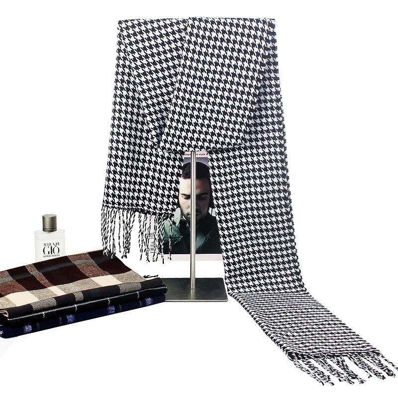 Autumn And Winter Scarves Imitation Cashmere Warm Men'S Plaid Scarf Manufacturers