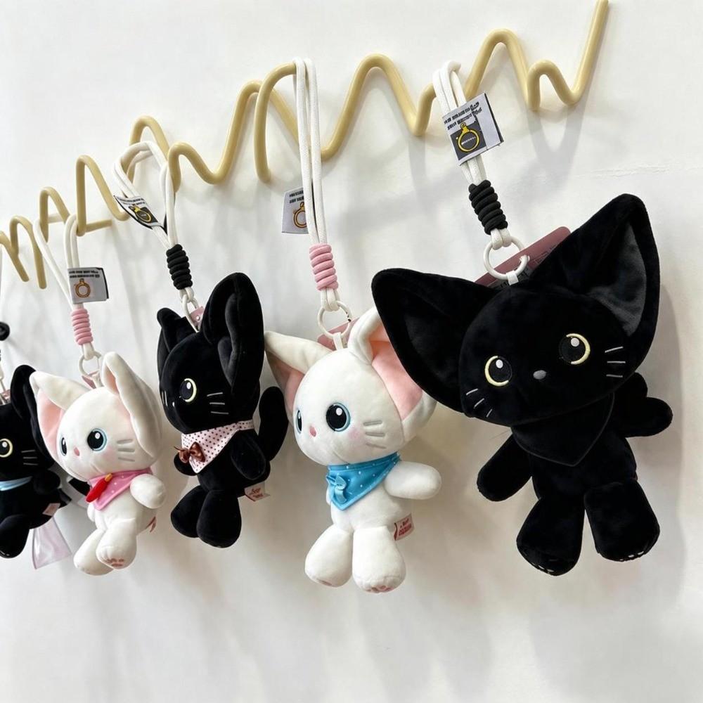 Plush Kitten Stuffed Doll Big Ears Bag Charm Kawaii Cat Keychain Christmas Party Gifts