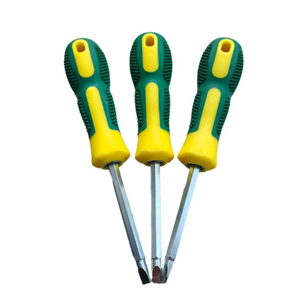This dual-head screwdriver, with a cross and a straight head in one, is hard, durable and not prone to wear