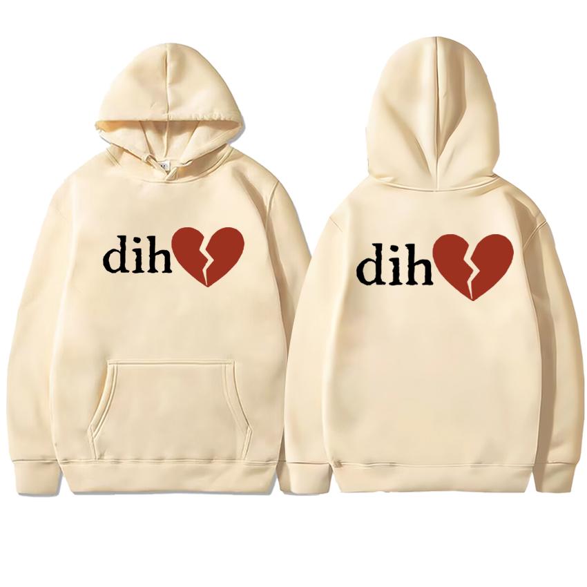 Hot Sale Funny Humor Dih Meme Double Sided print Hoodie Autumn Winter Men women fashion Fleece pullover Unisex Casual Sweatshirt