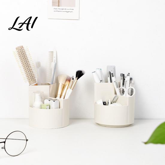Large Capacity Pen Holder 360 Degree Rotating Holder Multi-compartment Quiet Container Desktop Organizer for Office School Home Storage Non-slip