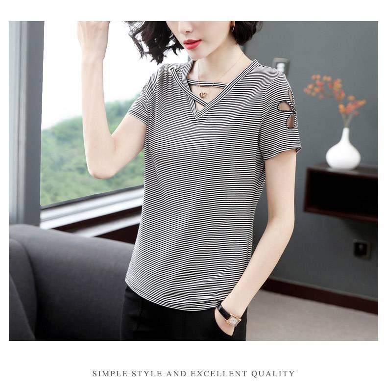 Women's Plus Size Embroidered Short-Sleeve T-Shirt (Summer 2021) - Ideal for Middle-Aged Moms