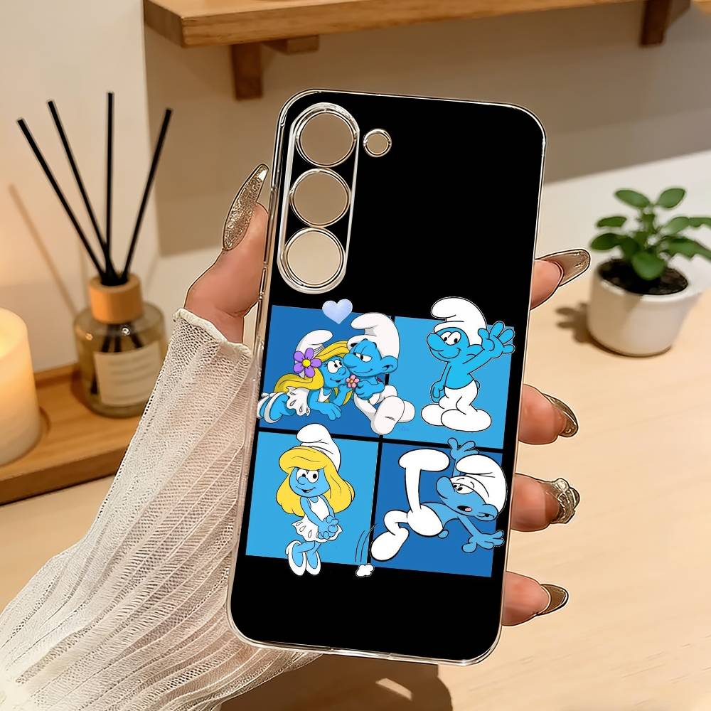 C-Cute and fun S-Smurfs Phone Case For Samsung Galaxy A71,A70,A52,A51,A40,A30 Transparent Cover