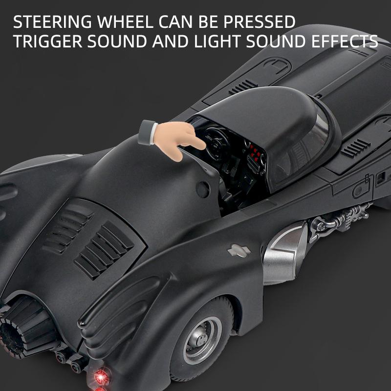 Large 1/18 Scale 1989 Batmobile Classic Tank Alloy Metal Diecast Model Car Sound & Light Collection Hobby Decorations Display Ornament