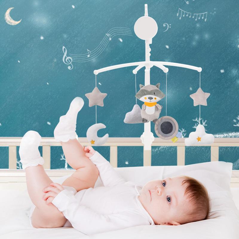 Säuglingsbett Glocke Rassel Kinder 0-1 Jahre alt Musik rotierende Nacht Glocke Baby beruhigende Stoffspielzeug