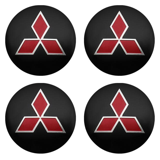 

4PCS 56mm 60mm Car Wheel Center Hubcaps Emblem Sticker Auto Logo Decals For Mitsubishi RalliArt ASX Pajero Montero Lancer