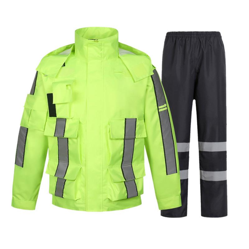 Verdickter Reflektierender Regenmantel und Regenhose für Radfahren & Outdoor-Einsatz
