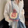 Sweet Lace Backpack Bag Women'S Fashion Trendy Denim Contrasting Color Plaid Schoolbag