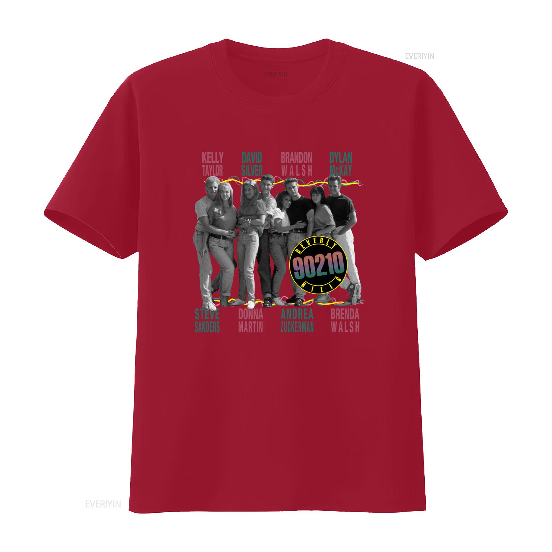 

Vintage Style Womens The Cast Of Beverly Hills 90210 T Shirt vintage Washed homme Stylish Stretched Versatile Casual S