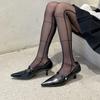 Women's Pantyhose,Cross Line High Waist Pantyhose Sheer Tights Thigh High Stockings