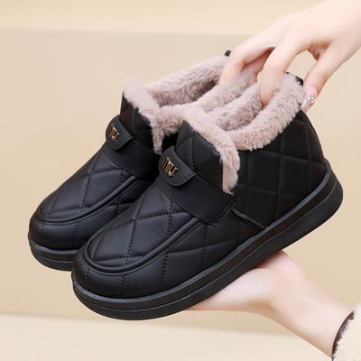 Snow Boots, Thick-soled Anti-slip and Waterproof Women's Cotton Shoes, Comfortable and Casual Fleece Shoes