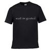 Wait M Goated Funny Meme Text Design Unisex Summer Washed Tee Loose Distressed Top