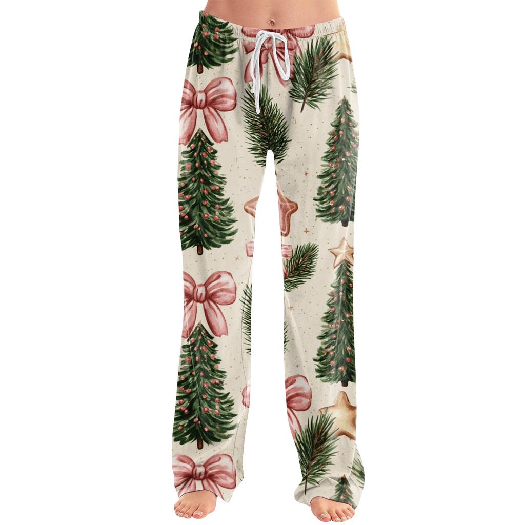 Women's Christmas Print Casual Pants for Holiday Festive Wear
