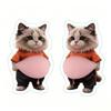 1Pair Cute 3D Animal Butt Stickers Cartoon Cat Anti Collision Sticker Soft Silicone Decal For Car Door Fridge Home Decoration