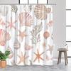 1pc Seashell & Sea Creatures Shower Curtain - Soft Watercolor Marine Life Design with Starfish, Scallops, Conchs & Seahorses