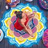Indian Mandala Tapestry With Tassel Printed Beach Towel Wall Hanging Yoga Mat Bikini Cover-Up for Home Decor
