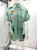 2023 New Casual European & American Two-Piece Set: Cotton & Linen Print Shirt + Shorts