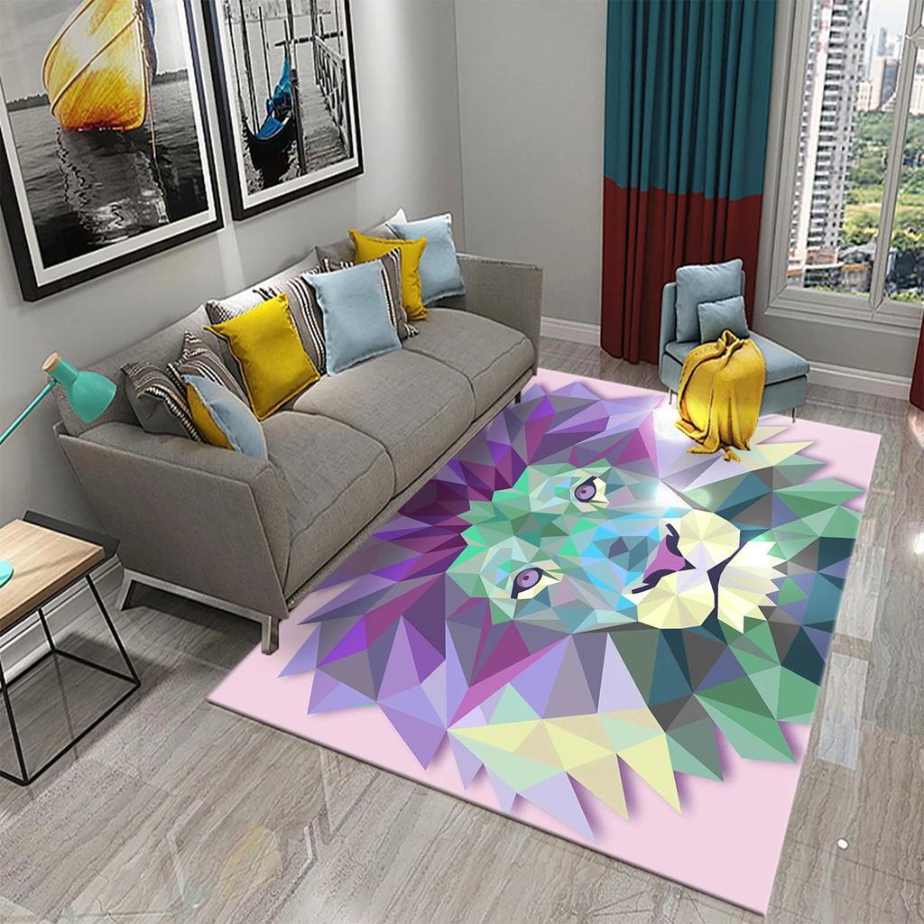 Animal Dog Carpet Abstract Geometric Puppy Rug Pet Wildlife Rugs for Adults Teens Kids Bedroom Living Room Large Area Floor Mat
