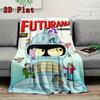 Future City Manga 2D Flat Pattern Flannel Blanket High quality All Seasons Warmth and Comfort Perfect for Christmas Gifts.P260914521
