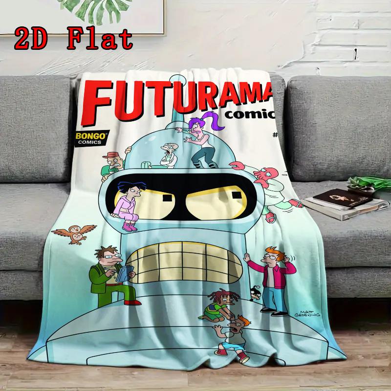 Future City Manga 2D Flat Pattern Flannel Blanket High quality All Seasons Warmth and Comfort Perfect for Christmas Gifts.P260914521