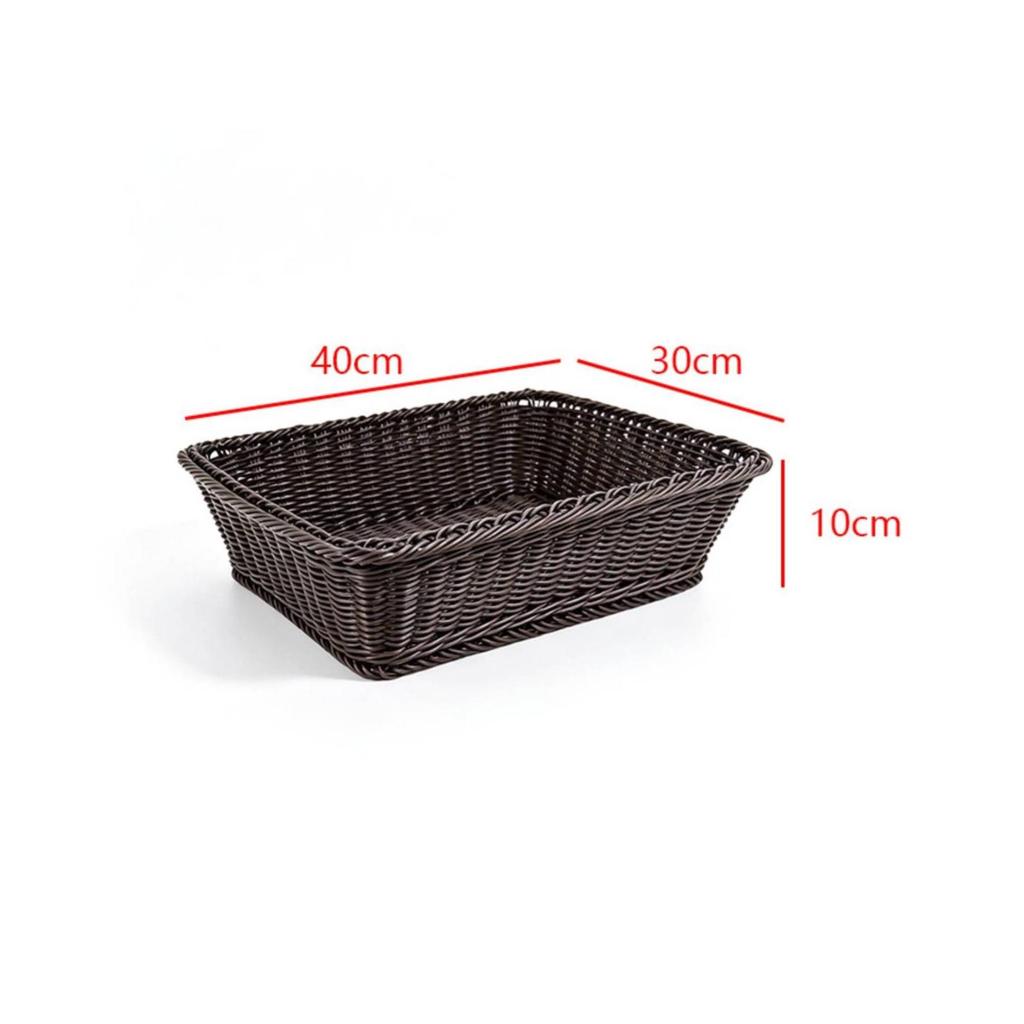 Rectangular Rattan Storage Basket Lightweight for Kitchen Counter, Pantry