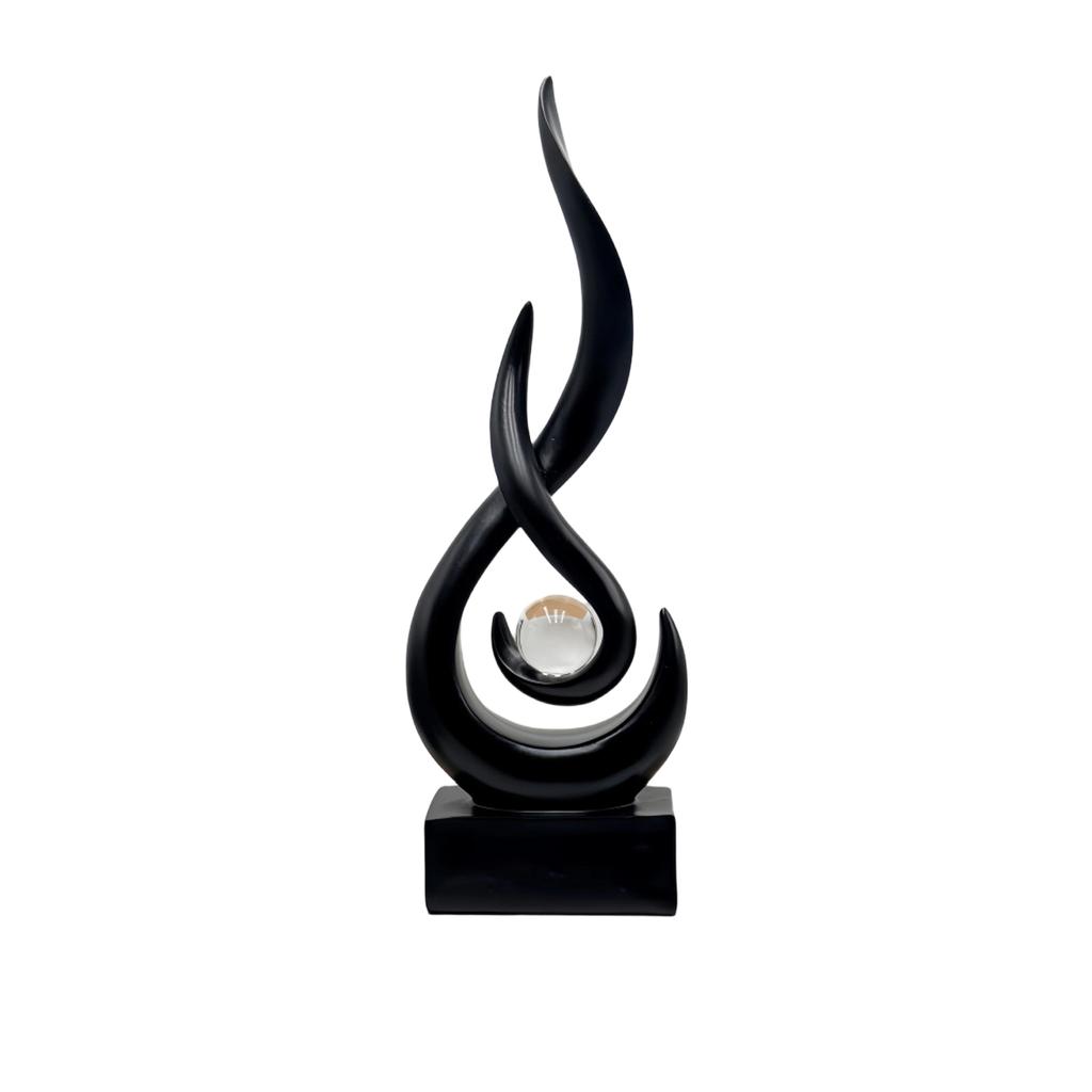Moderne Flammen Harzskulptur, Art Deco - Dekorative Statue