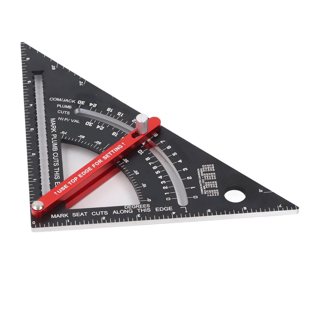 7in Carpenter Square Aluminum Alloy 70 Degrees  Adjustable Combination Square Metal Rafter for Woodworking