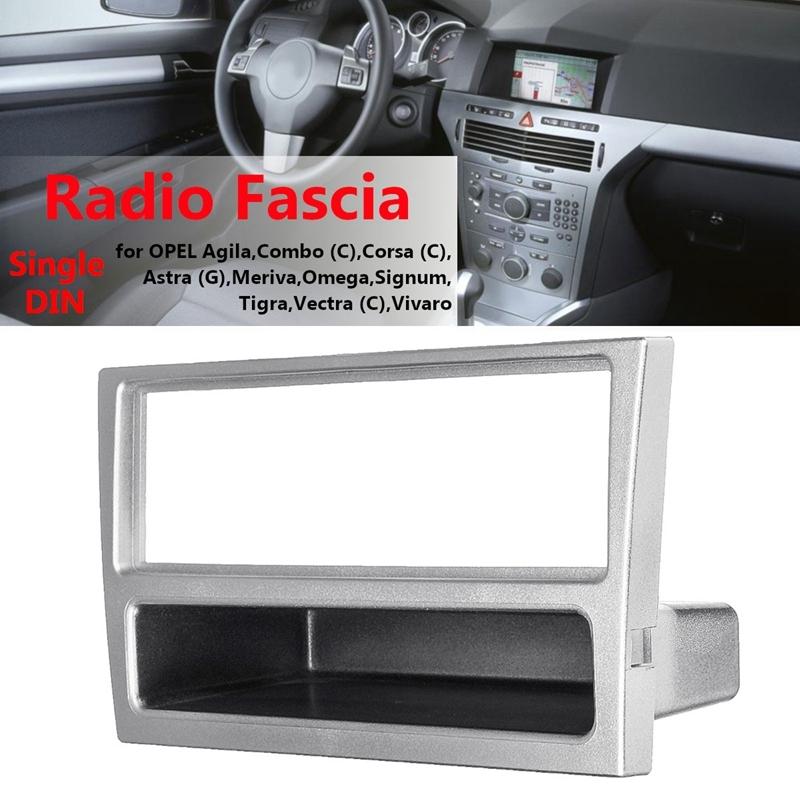 

1Din Car Stereo Radio DVD Player Panel Audio Trim Frame for Opel Agila Tigra Astra Corsa Signum Vectra срібний
