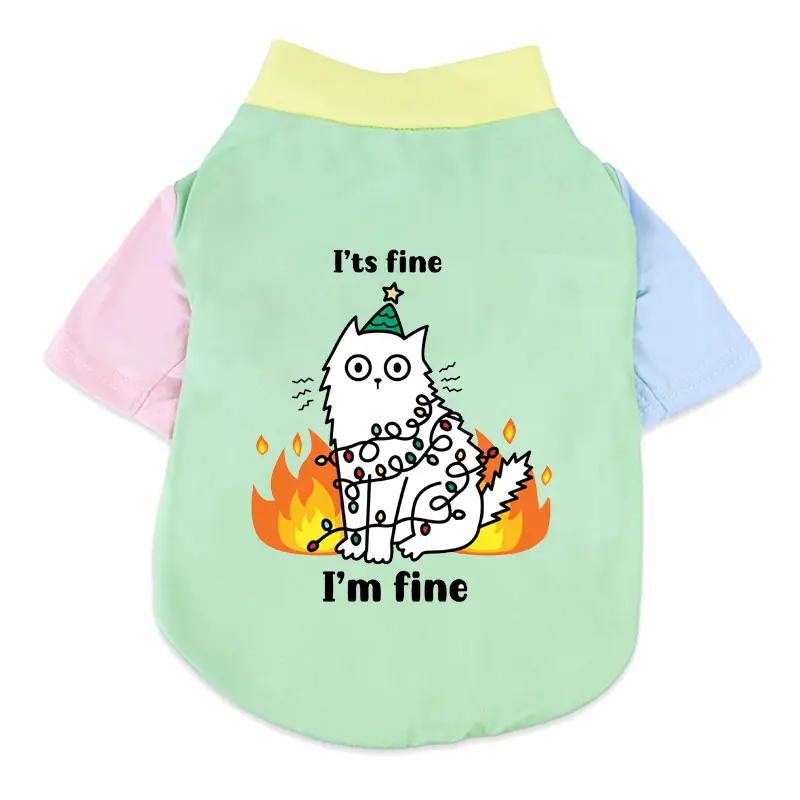 1 Pc Pet T-shirt  Fashionable Cartoon Bear Soft Breathable Dog Vest Cat Casual Clothes