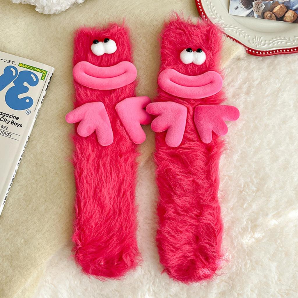 Raupen Plüsch Bodensocken, Lustige Tier Kniehohe Haussocken, Ultraweich für Damen Herren Jugendliche, Gemütliches Unisex Geschenk Weihnachtsstrumpf