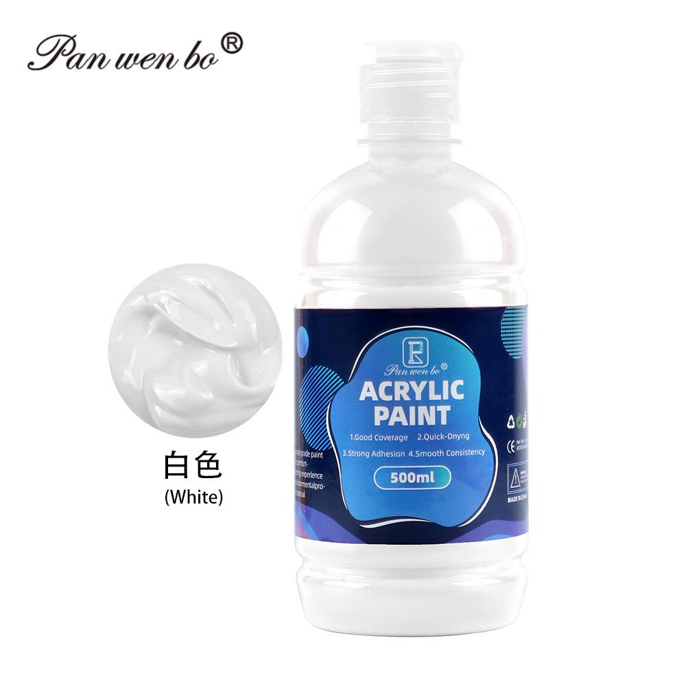 12 Färger Stor Partipack Akrylfärg(500 ml/17 oz) Flaskor, Canvas, Stenar, Trä, Tyg, Keramik, Giftfria för Konstnärer och Vuxna